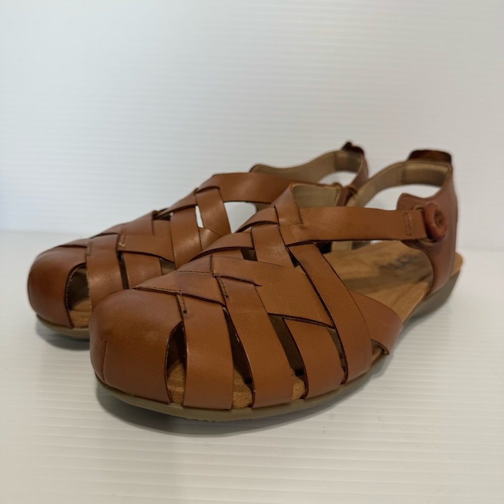 Earth Belita Brown Leather Fisherman Sandals Size 8 1/2 - Picture 4 of 16